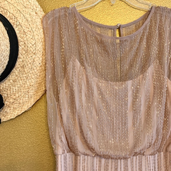 *Adrianna Papell Beaded Maxi Dress Blouson Gown* - Picture 3 of 7